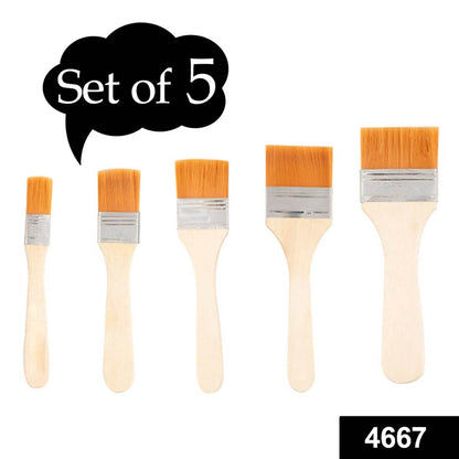 Artistic Flat Painting Brush - Set of 5 - infinityexculsivestore.com