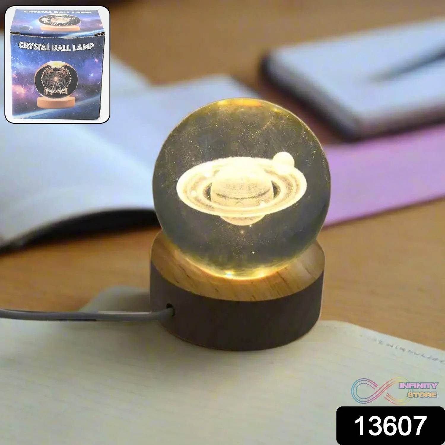 Astronaut 3D Crystal Ball lamps With Wood Base (1 Pc) - infinityexculsivestore.com