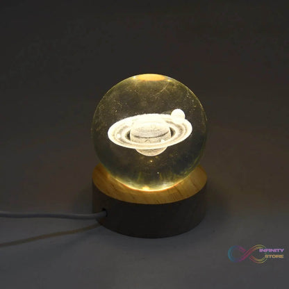Astronaut 3D Crystal Ball lamps With Wood Base (1 Pc) - infinityexculsivestore.com