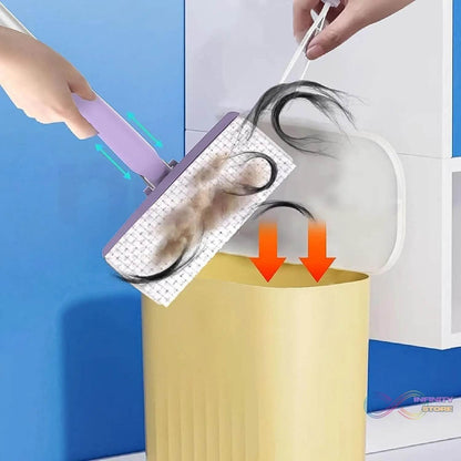 Automatic Cloth Changing Mini Mop with Push Pull Cloth Changing Handle (1 Pc) - infinityexculsivestore.com