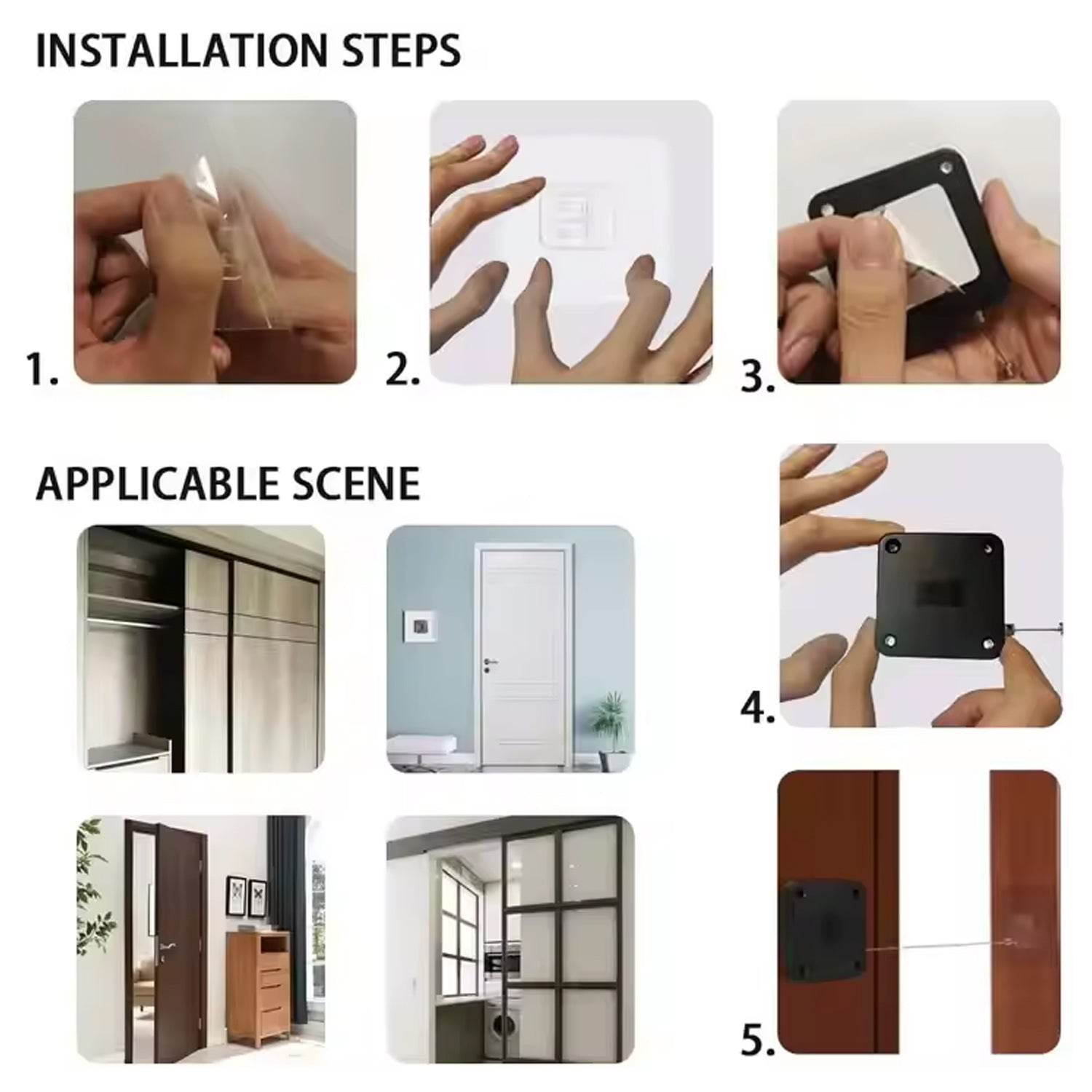 Automatic Door Closer Punch-Free Automatic Sensor Door Closer With 4 Screw - infinityexculsivestore.com