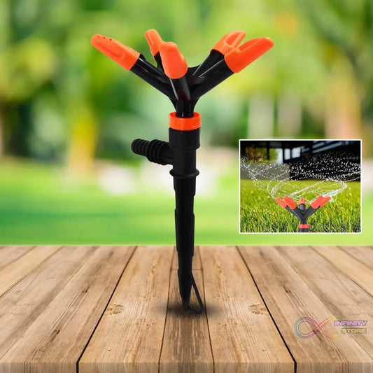 Automatic Garden Sprinkler 360 Degree Rotating Adjustable 5 Arm (1 Pc) - infinityexculsivestore.com