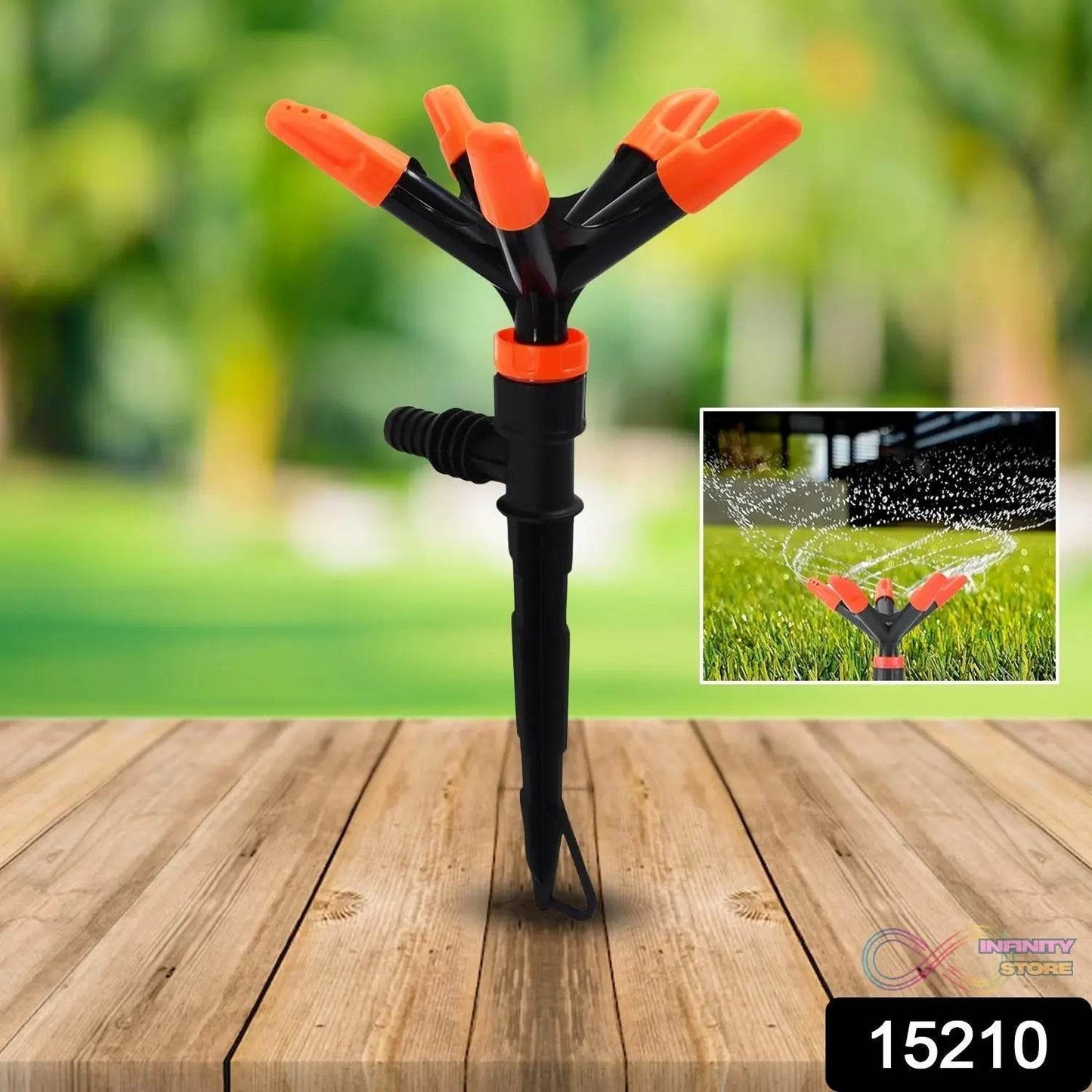 Automatic Garden Sprinkler 360 Degree Rotating Adjustable 5 Arm (1 Pc) - infinityexculsivestore.com