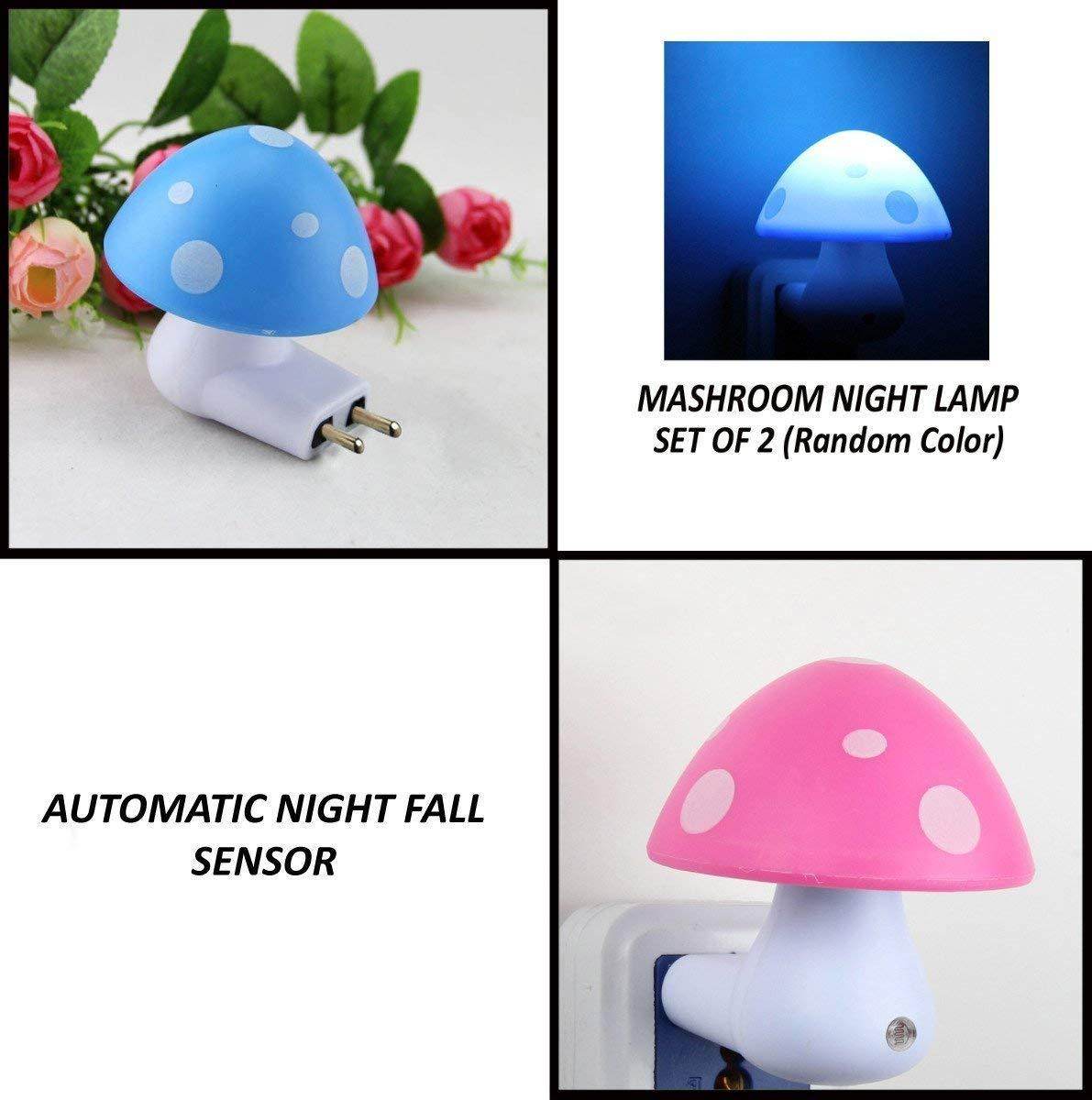Automatic Night Sensor Mushroom Lamp (0.2 watt, Multicolour) - infinityexculsivestore.com