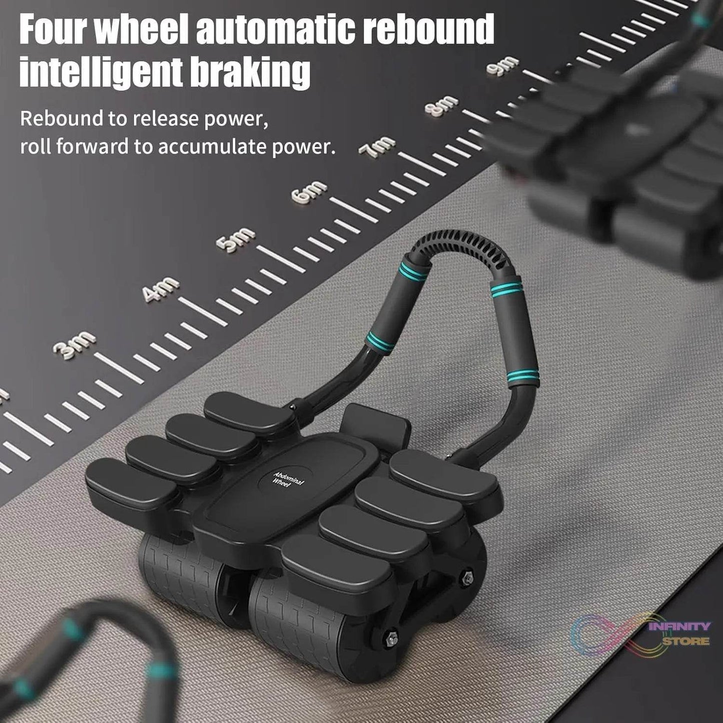 Automatic Rebound Abdominal Wheel with 8 Elbow Supports (1 Pc) - infinityexculsivestore.com