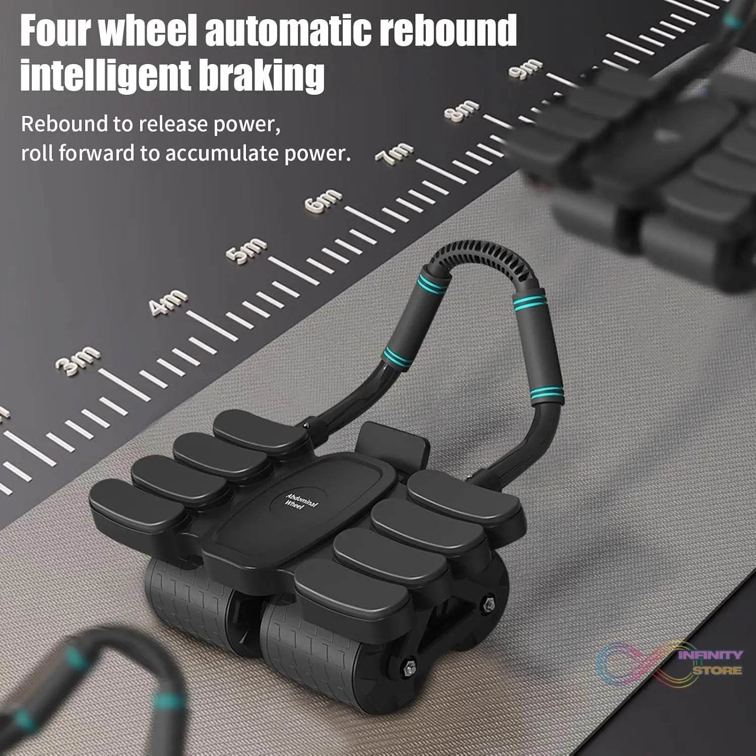 Automatic Rebound Abdominal Wheel with 8 Elbow Supports (1 Pc) - infinityexculsivestore.com