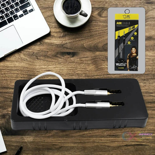 Aux Cable for Mobile and Tablet Home / Car Stereos & More (1 Pc / 1000MM) - infinityexculsivestore.com