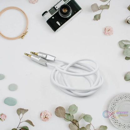 Aux Cable for Mobile and Tablet Home / Car Stereos & More (1 Pc / 1000MM) - infinityexculsivestore.com
