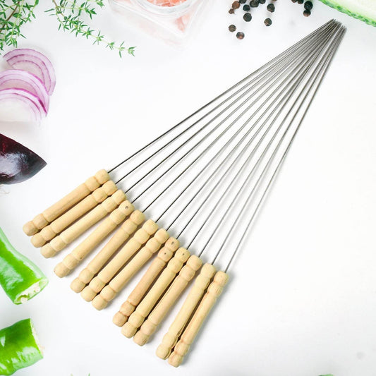 BBQ Tandoor Skewers Grill Sticks for Barbecue (Pack of 12) - infinityexculsivestore.com