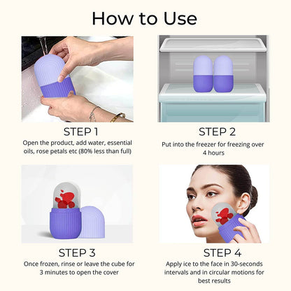 BEAUTY ICE ROLLER FOR FACE MASSAGER & EYE REUSABLE FACE ROLLERS FACIAL ROLLER ( Purple Color) - infinityexculsivestore.com