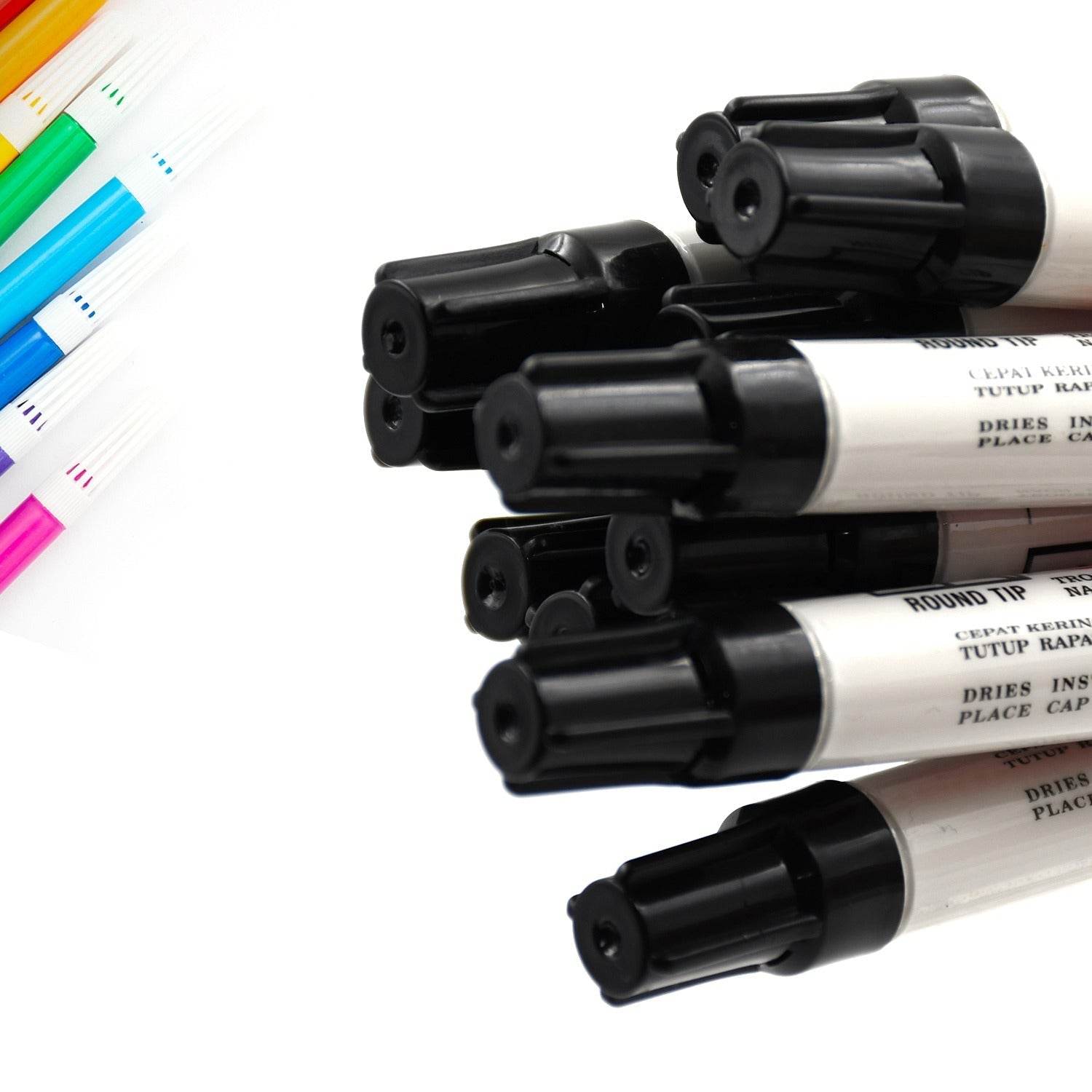 BLACK PERMANENT MARKER LEAK PROOF MARKER CRAFTWORKS, SCHOOL PROJECTS AND OTHER | SUITABLE FOR OFFICE AND HOME USE (PACK OF 12 PC) - infinityexculsivestore.com