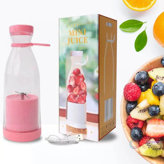 BLENDER PORTABLE JUICER FOR SMOOTHIE , JUICE , VEGETABLE SHAKES WITH 6 BLADES WIRELESS CHARGING MINI PERSONAL SIZE MIXER BOTTLE GRINDER, 420 ML MULTICOLOR - infinityexculsivestore.com