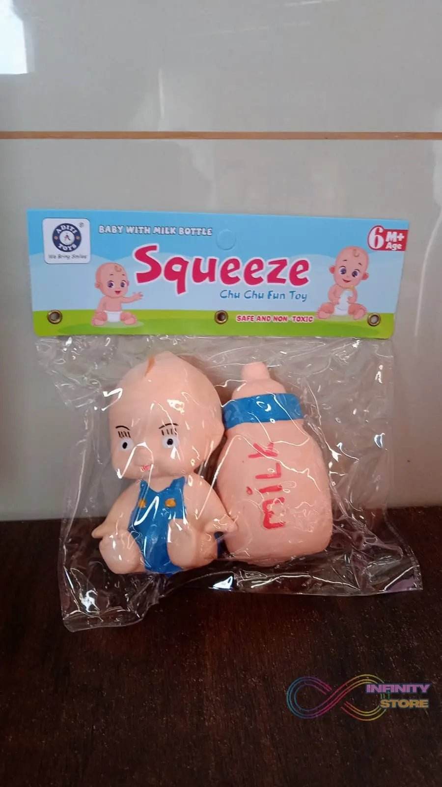 Baby And Bottle Squeeze Chu Chu Fun Toy (2 Pcs) - infinityexculsivestore.com