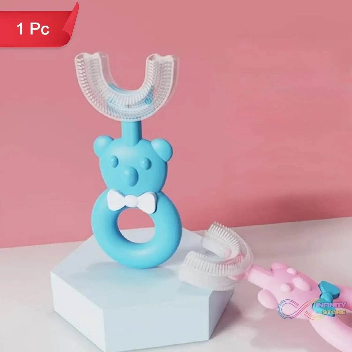Baby Bear U-shaped Toothbrush Silicone Brush Head (1 Pc) - infinityexculsivestore.com