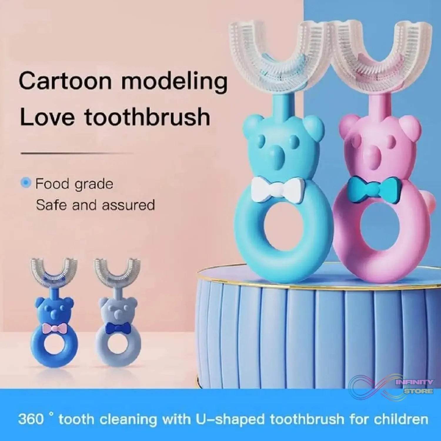 Baby Bear U-shaped Toothbrush Silicone Brush Head (1 Pc) - infinityexculsivestore.com
