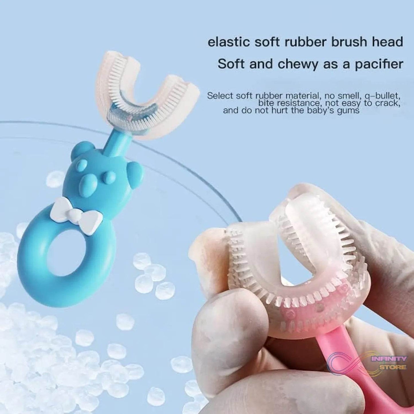 Baby Bear U-shaped Toothbrush Silicone Brush Head (1 Pc) - infinityexculsivestore.com