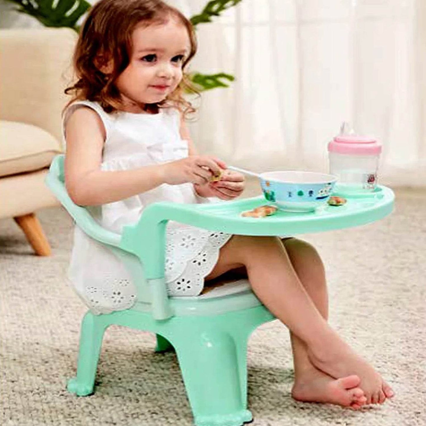 Baby Chair, with Tray Strong and Durable Plastic Chair for Kids/Plastic School Study Chair/Feeding Chair for Kids, Portable High Chair for Kids - infinityexculsivestore.com