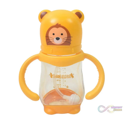 Baby Feeding Bottle with Handles & Straw (Mix Design, Size & Color / 1 Pc) - infinityexculsivestore.com