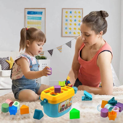 Baby First Block Set for Kids Non-Toxic Abcd Geometric Shape Sorting & Stacking Toy (1 Set) - infinityexculsivestore.com