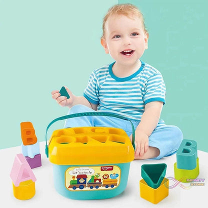 Baby First Block Set for Kids Non-Toxic Abcd Geometric Shape Sorting & Stacking Toy (1 Set) - infinityexculsivestore.com