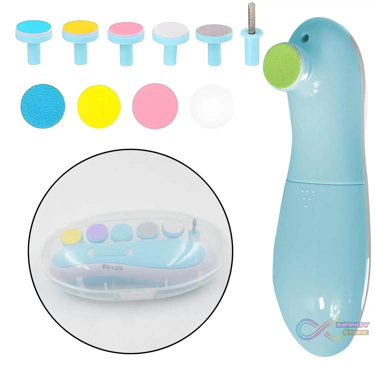 Baby Nail Trimmer / Clippers | 6 Grinding Head (Multi Color / 1 Pc / Battery not included) - infinityexculsivestore.com