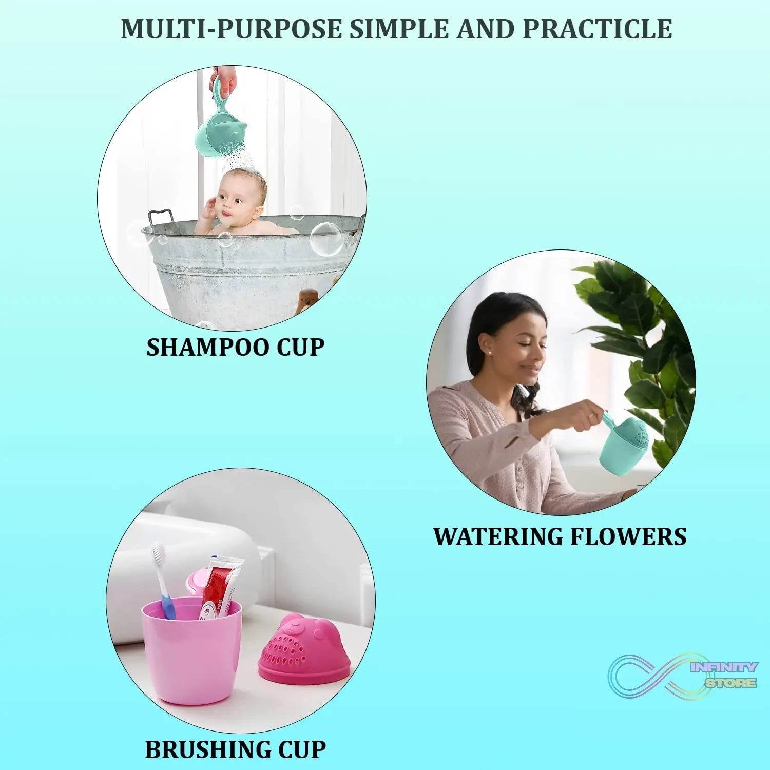 Baby Shampoo Shower Cup Safe Soft Bathing Water Scorpion Baby Bath Tumbler Hair Washing Mug Rainer - infinityexculsivestore.com