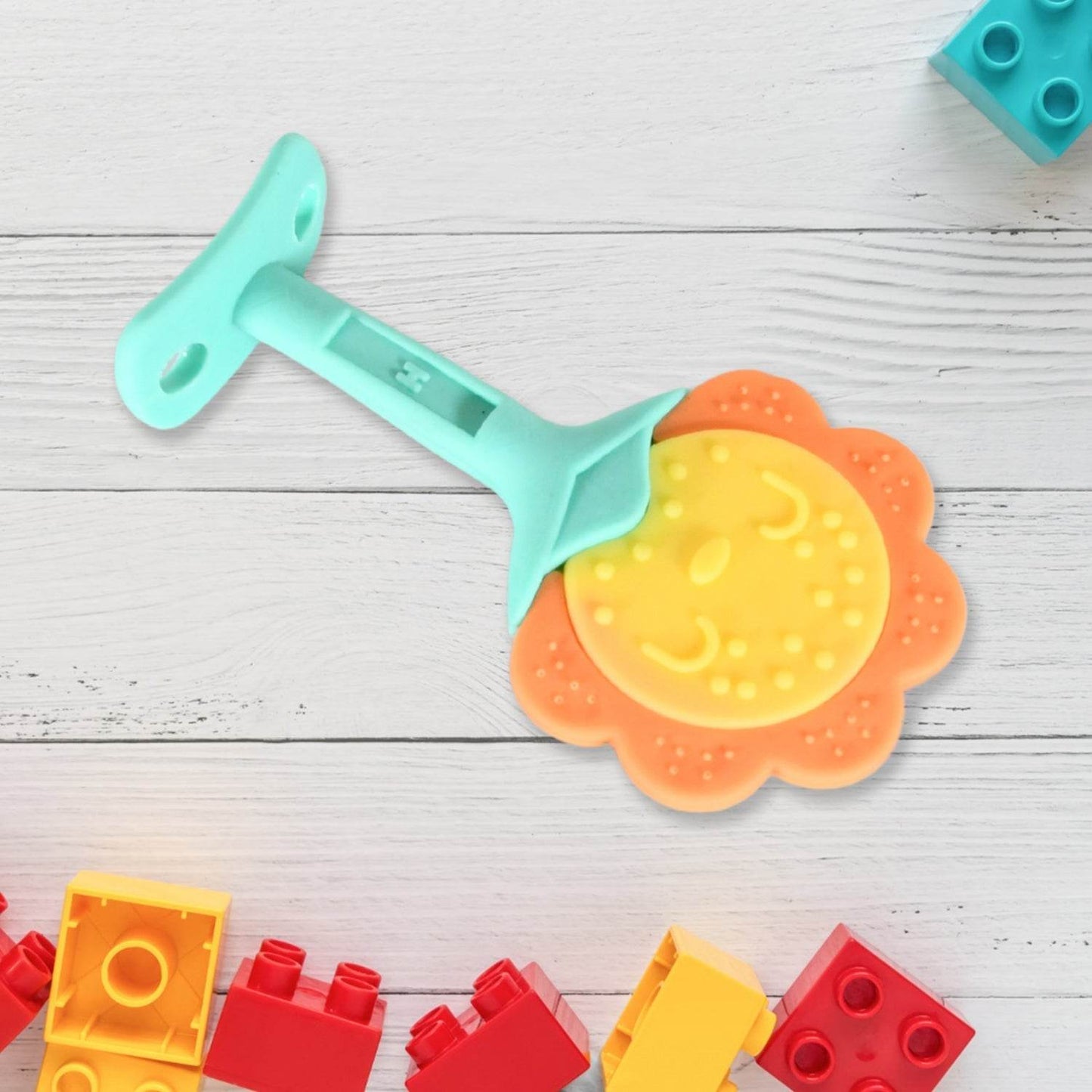 Baby Silicone Teether, Fruit Teether for Toddlers,100% Food Grade Silicone Teether, Non-Toxic & Latex Free Suitable for Kids Above 3 Months Sunflower, Moon Shape(1 Pc) - infinityexculsivestore.com