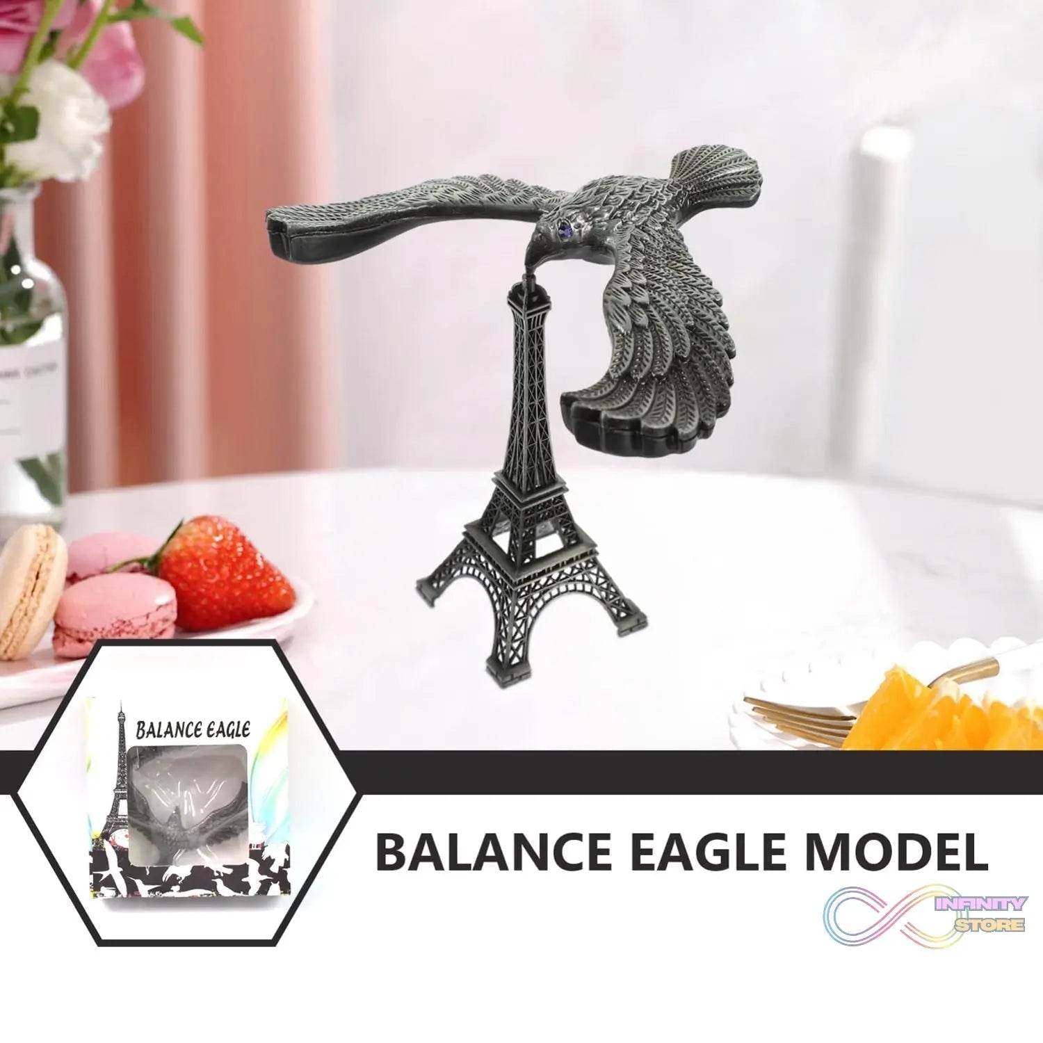 Balancing Bird Metal Eiffel Tower Statue Balance Eagle Toy (1 Set) - infinityexculsivestore.com
