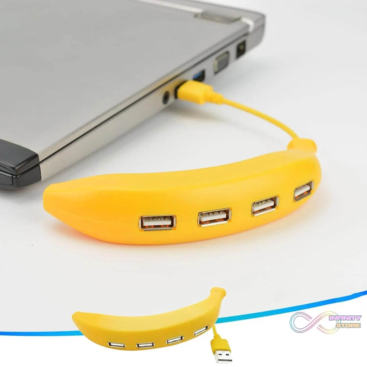 Banana Shape USB Hub, 2.0 Hub USB Splitter, 4-Port USB Hub (1 Pc) - infinityexculsivestore.com