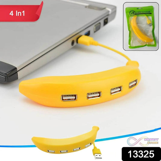 Banana Shape USB Hub, 2.0 Hub USB Splitter, 4-Port USB Hub (1 Pc) - infinityexculsivestore.com