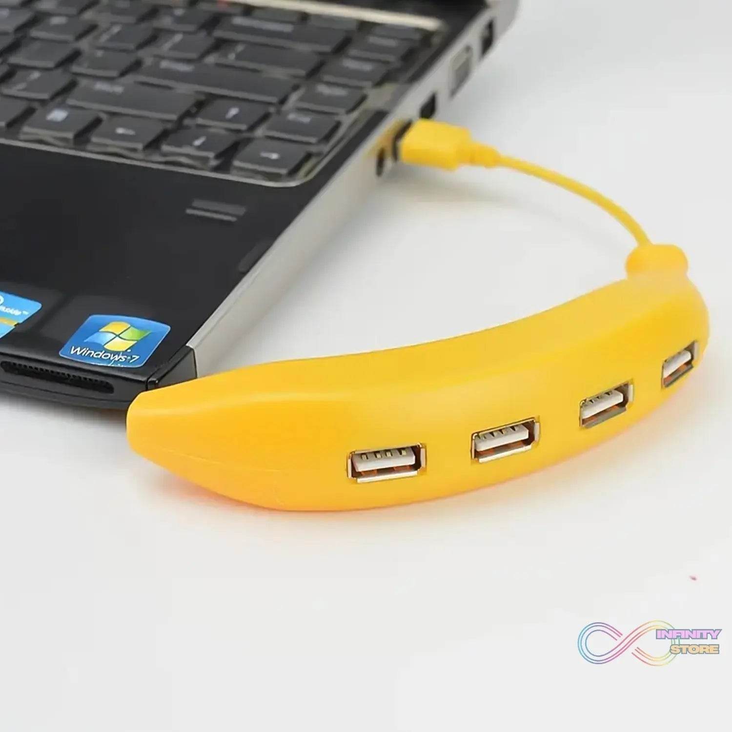 Banana Shape USB Hub, 2.0 Hub USB Splitter, 4-Port USB Hub (1 Pc) - infinityexculsivestore.com