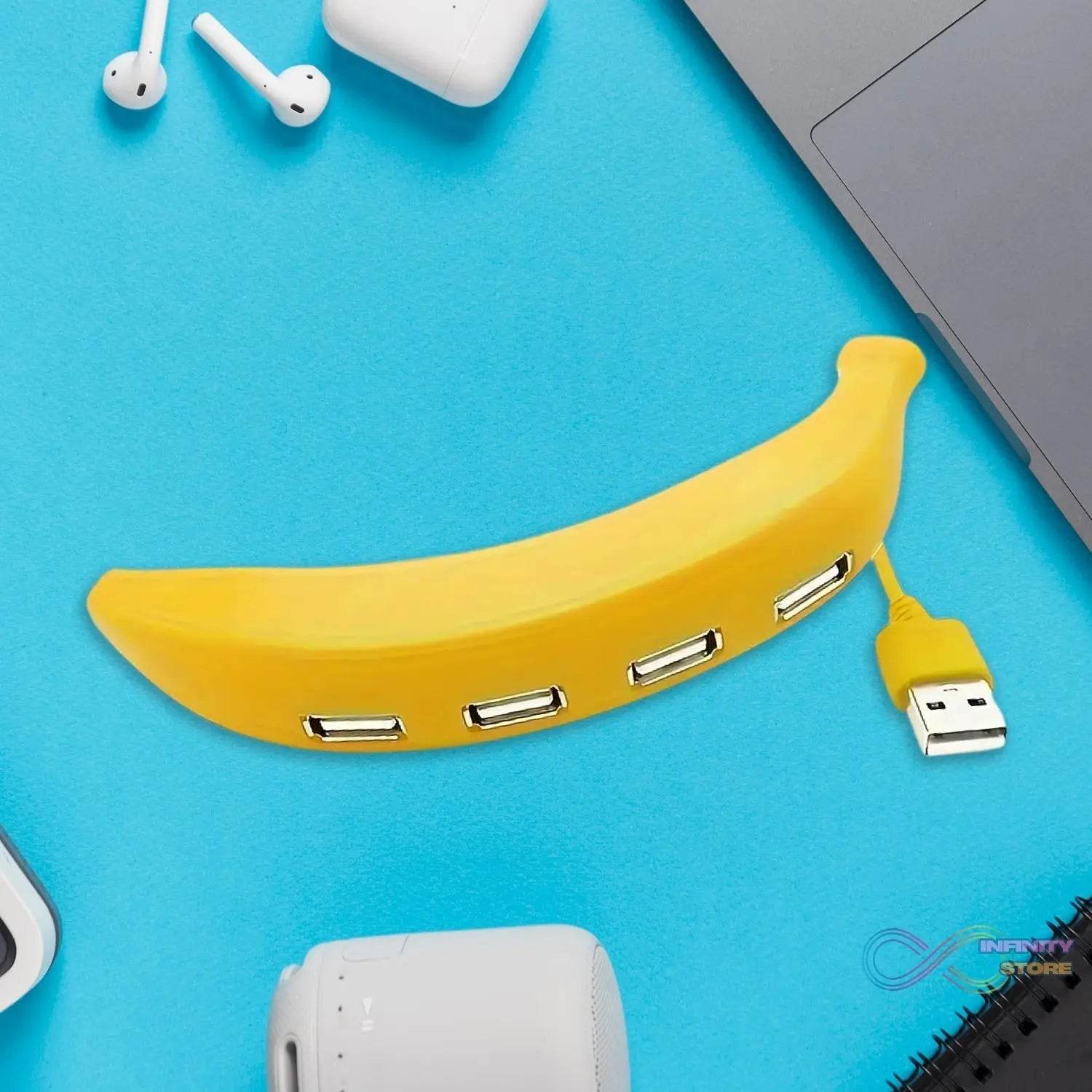 Banana Shape USB Hub, 2.0 Hub USB Splitter, 4-Port USB Hub (1 Pc) - infinityexculsivestore.com