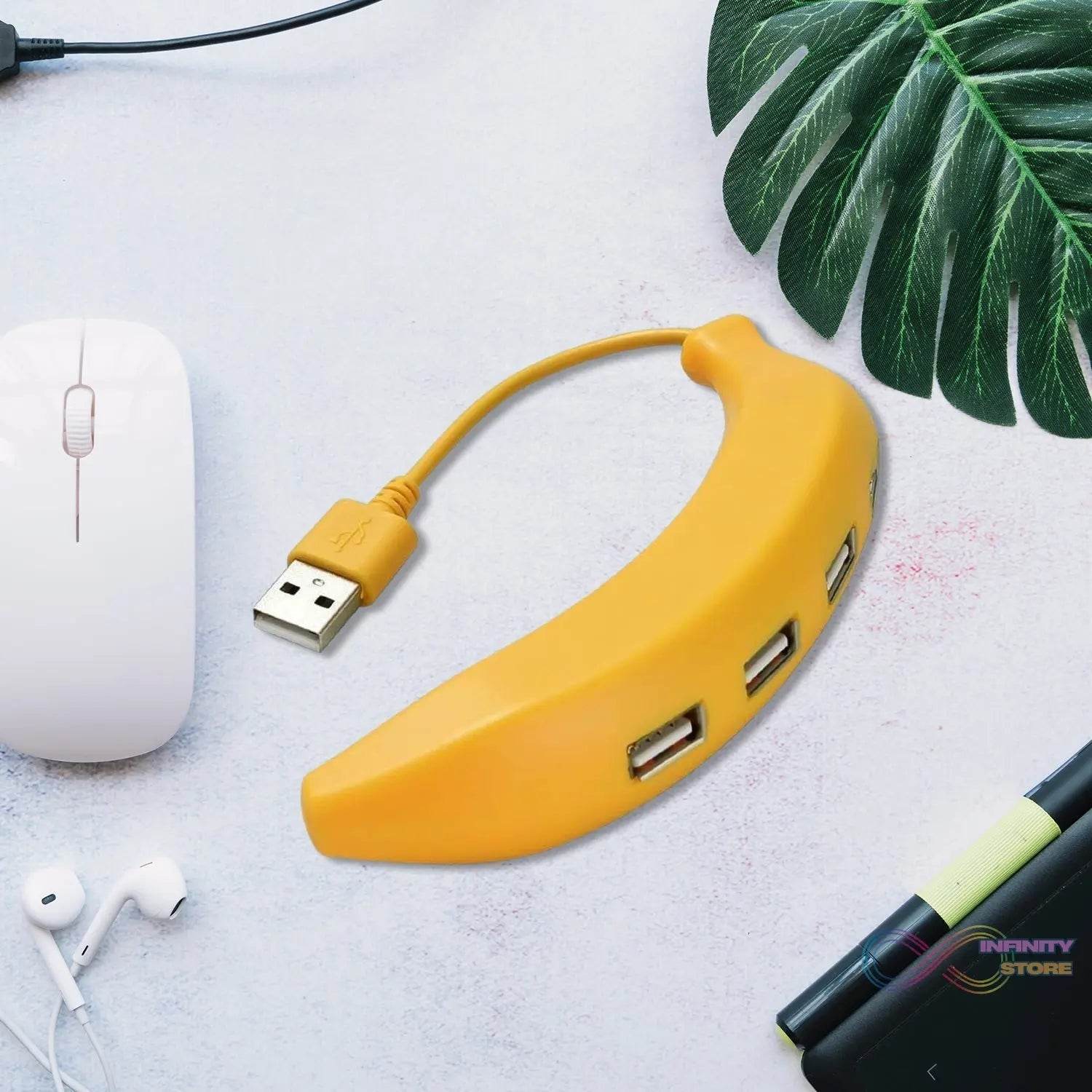Banana Shape USB Hub, 2.0 Hub USB Splitter, 4-Port USB Hub (1 Pc) - infinityexculsivestore.com