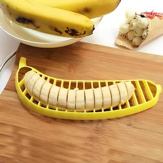 Banana Slicer- Perfect for Fruit Salads Handle Plastic Banana Fruit Slicer Cutter Chopper - infinityexculsivestore.com