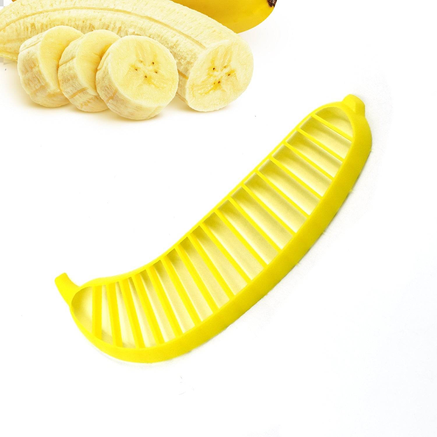 Banana Slicer- Perfect for Fruit Salads Handle Plastic Banana Fruit Slicer Cutter Chopper - infinityexculsivestore.com