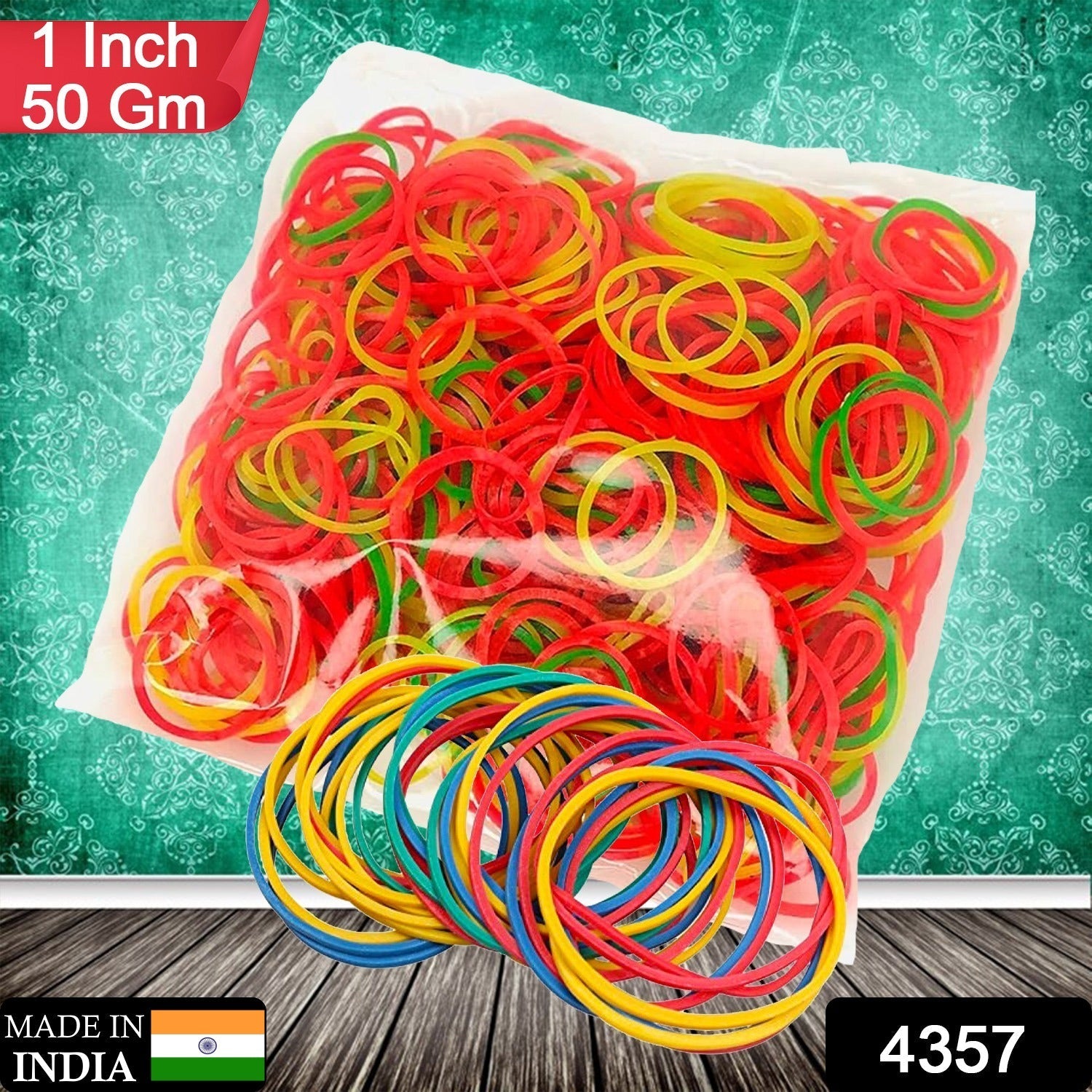 Rubber Band For Office/Home and Kitchen Accessories Item Products, Elastic Rubber Bands, Flexible Reusable Nylon Elastic Unbreakable, For Stationery, School Multicolor (1 Inch, 50 GM) - infinityexculsivestore.com