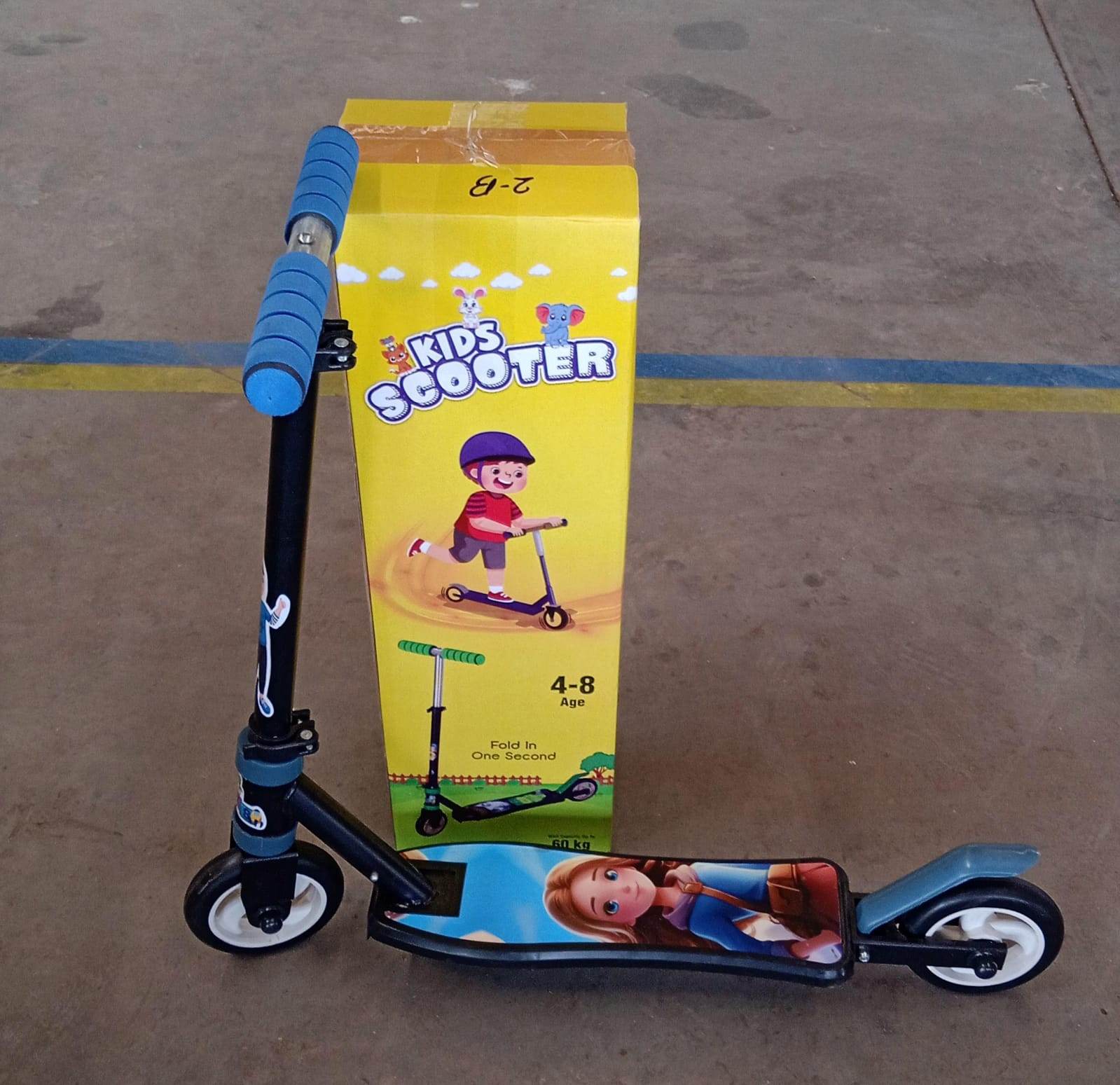 Basic Kids Ride On Leg Push Scooter for Boys and Girls (4 - 8 Years Old Kids) Foldable Scooter Cycle with Height Adjustment for Boys and Girls Multicolor (1 Pc / 2 Wheel)  - infinityexculsivestore.com