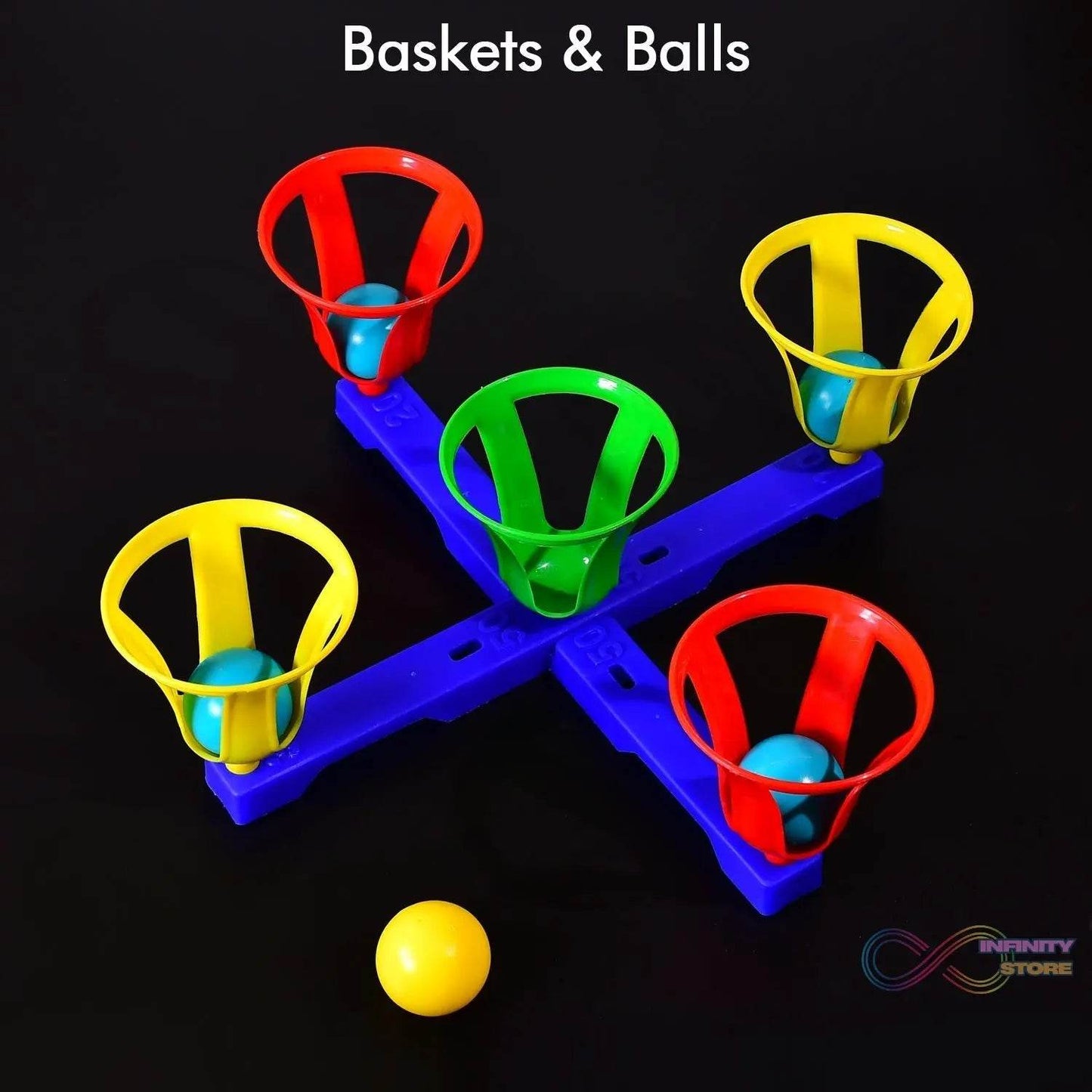 Baskets and balls fun toy for kids with 5 basket and 5 balls. - infinityexculsivestore.com