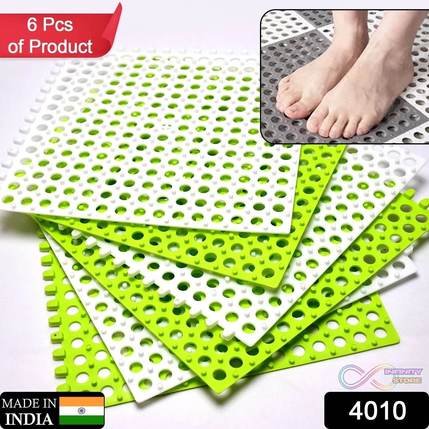 Bath Anti Slip Mat Used while bathing and toilet purposes to avoid slippery floor surfaces. (Pack Of 6) - infinityexculsivestore.com
