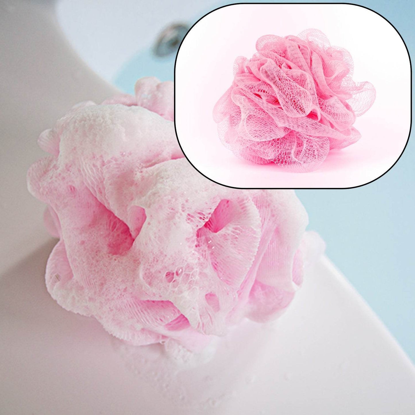 Bath Shower Loofah Sponge Pouf Body Scrubber (Pack of 6Pcs) - infinityexculsivestore.com