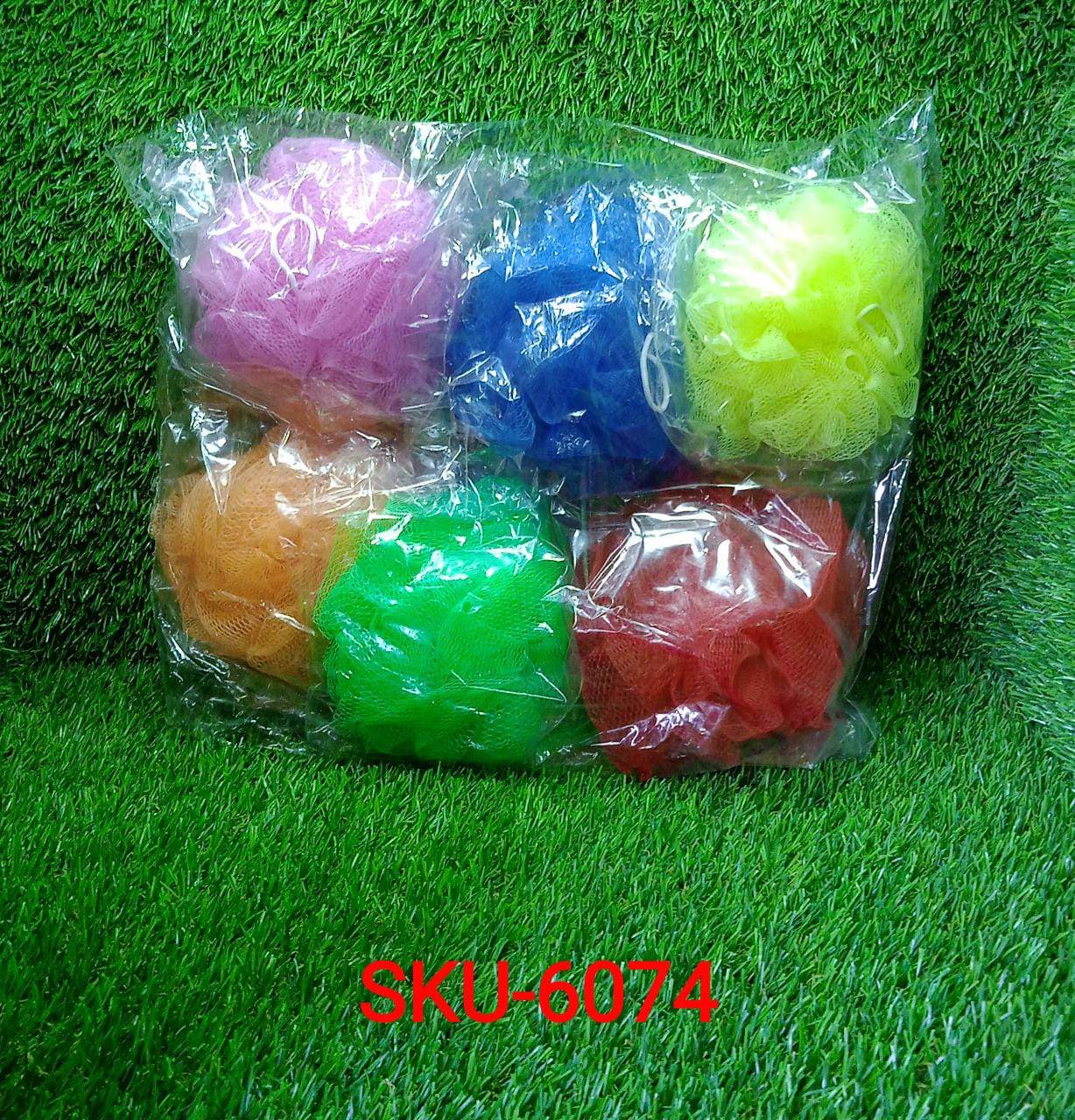 Bath Shower Loofah Sponge Pouf Body Scrubber (Pack of 6Pcs) - infinityexculsivestore.com