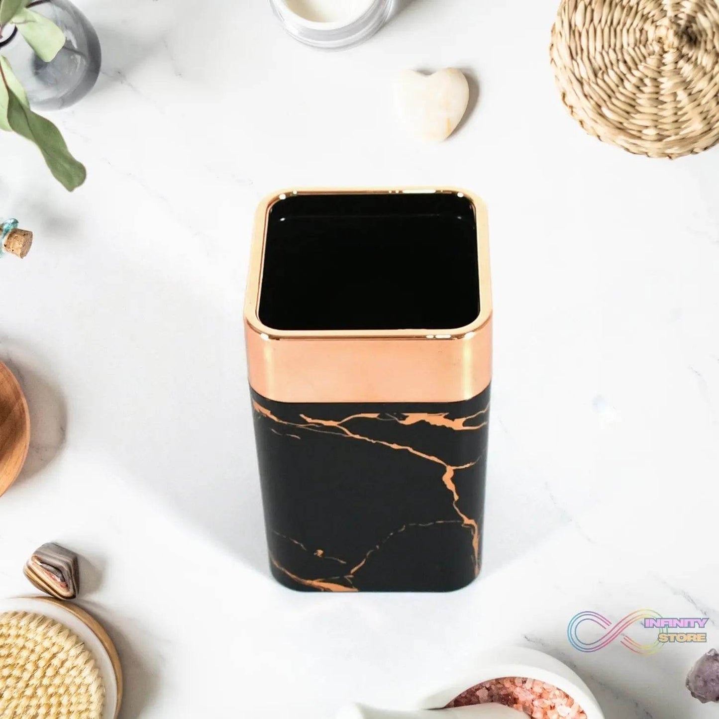 Bathroom Accessories Set, Bathroom Decor with 1 Soap Dispenser, 1 Tumbler, 1 Tray, 1 Soap Dish for Bathroom, Kitchen, Office, Gift for Women and Men (4 pcs set) - infinityexculsivestore.com