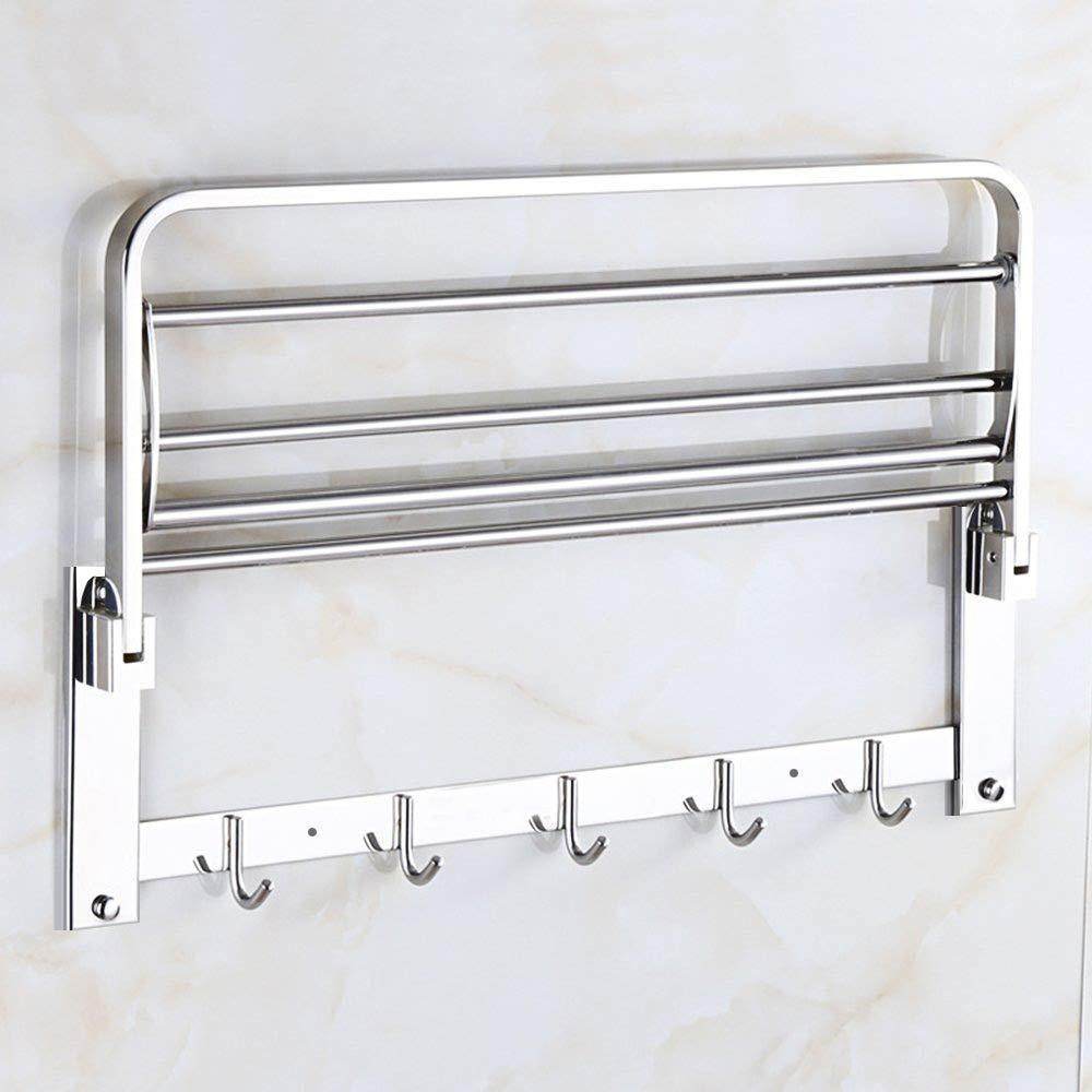 Bathroom Accessories Stainless Steel Folding Towel Rack - infinityexculsivestore.com