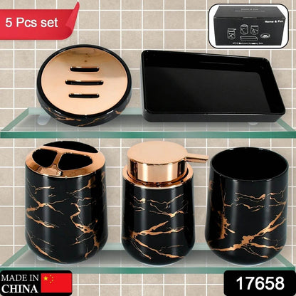 Bathroom Accessory Set Bathroom Decor Premium Quality (5 PCS) 1 X Tumbler,1 X Dispenser,1 X Toothbrush Holder, 1 X Soap Dish & 1 X Tray - infinityexculsivestore.com