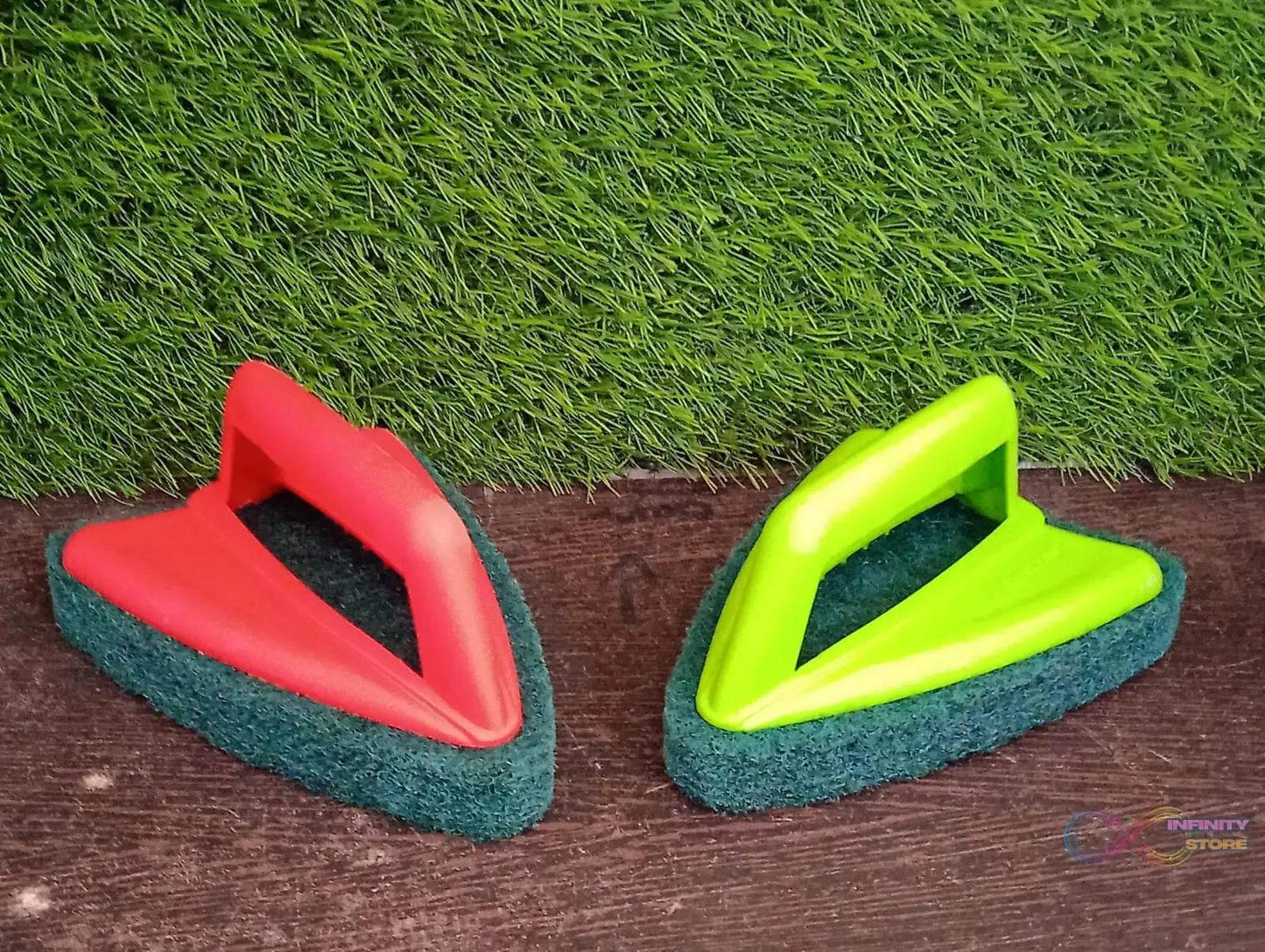 Bathroom Brush with abrasive scrubber for superior tile cleaning - infinityexculsivestore.com