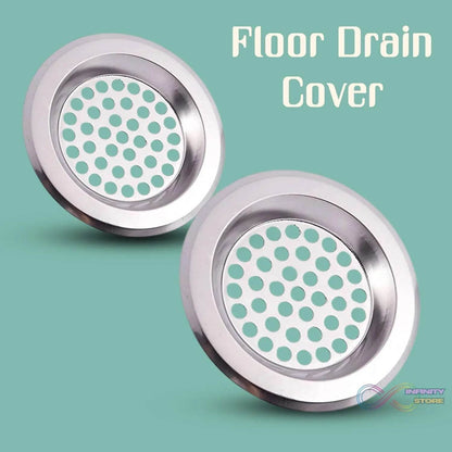 Bathroom Kitchen Stainless Steel Basin Sink Drain Strainer (2 Pc Set) - infinityexculsivestore.com