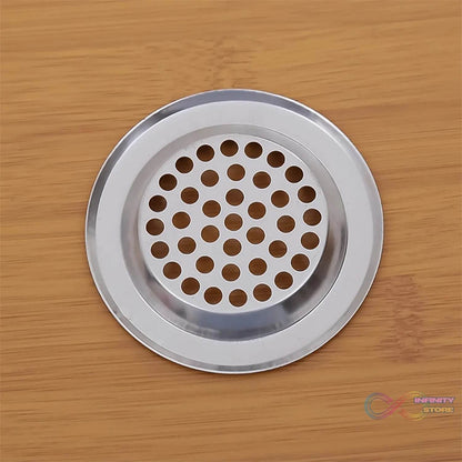 Bathroom Kitchen Stainless Steel Basin Sink Drain Strainer (2 Pc Set) - infinityexculsivestore.com
