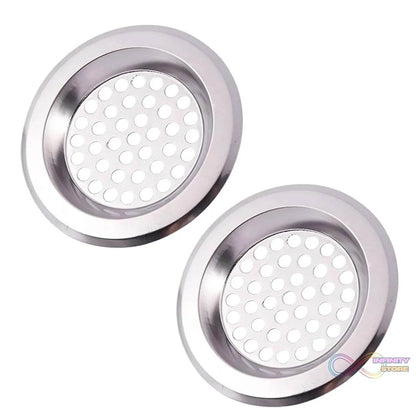 Bathroom Kitchen Stainless Steel Basin Sink Drain Strainer (2 Pc Set) - infinityexculsivestore.com