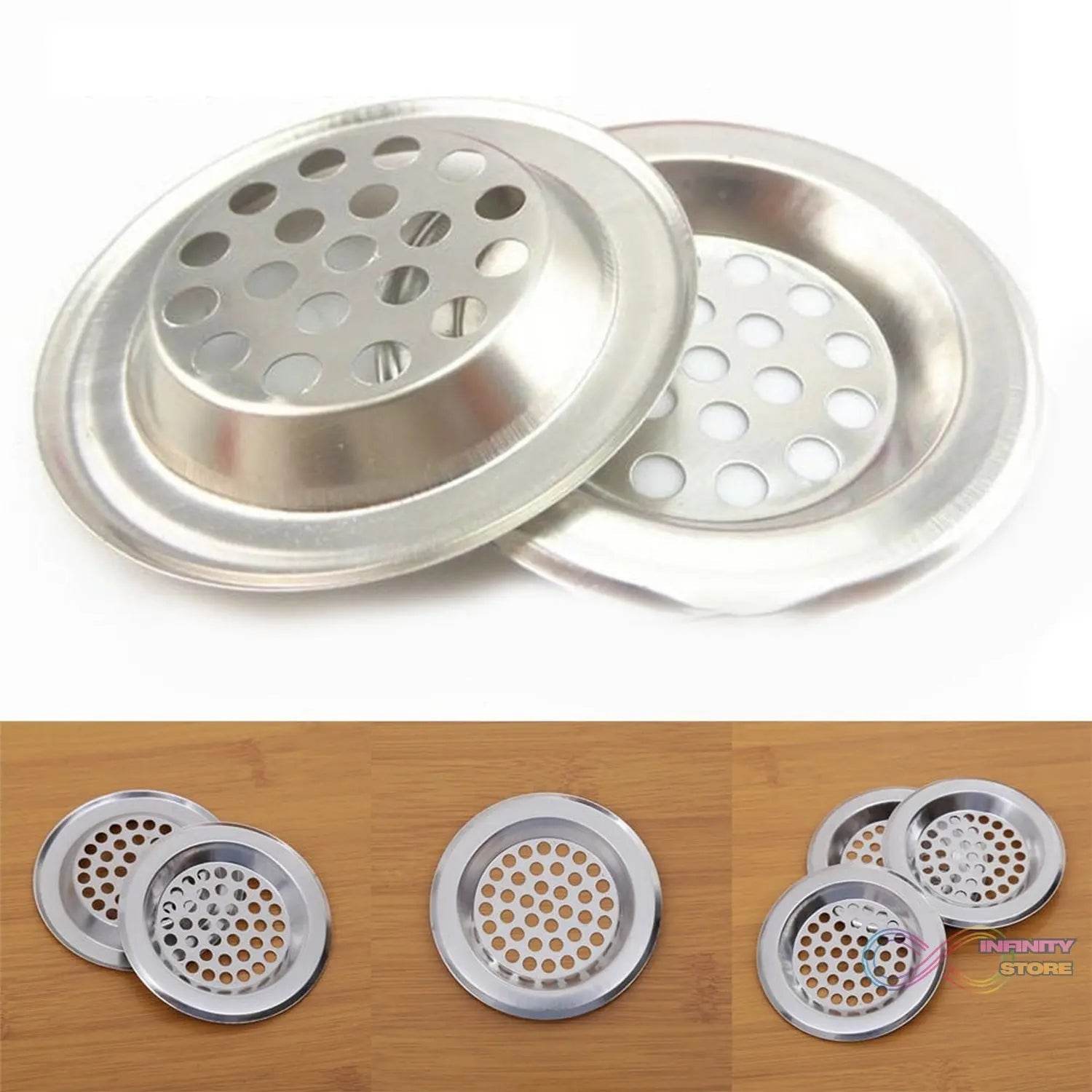 Bathroom Kitchen Stainless Steel Basin Sink Drain Strainer (2 Pc Set) - infinityexculsivestore.com
