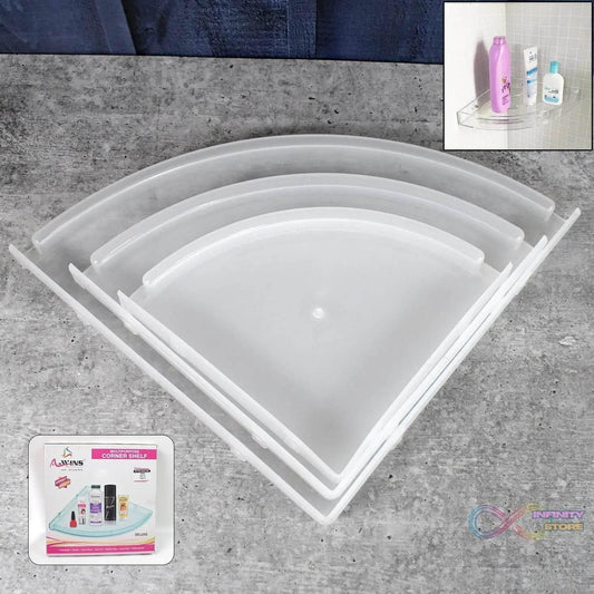 Bathroom Plastic Corner Shelf Rack Set for Wall Number of Shelves (3 Pcs Set) - infinityexculsivestore.com